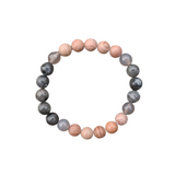 Bracelet Onyx gris, Labradorite, Pierre de lune
